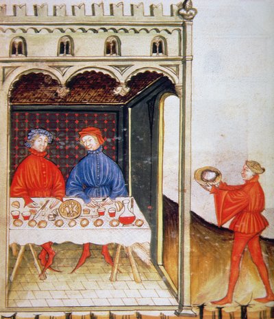 Nova 2644 Fol.53r Gekochten Weizen kosten, aus dem Tacuinum Sanitatis Codex Vindobonensis von Italian School