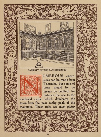 Seite aus einer Broschüre für das San Domenico Palace Hotel, Taormina von Italian School