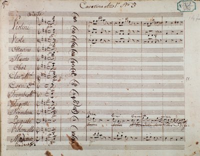 Seite der Partitur aus Akt I der Oper 