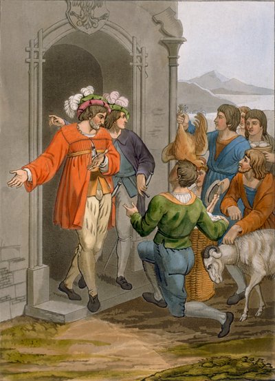 Bauern, die Zehnten geben, Alpenregion, ca. 1800-18 von Italian School