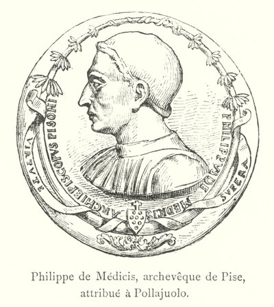 Philippe de Medicis, Erzbischof von Pisa, zugeschrieben Pollajuolo (Stich) von Italian School