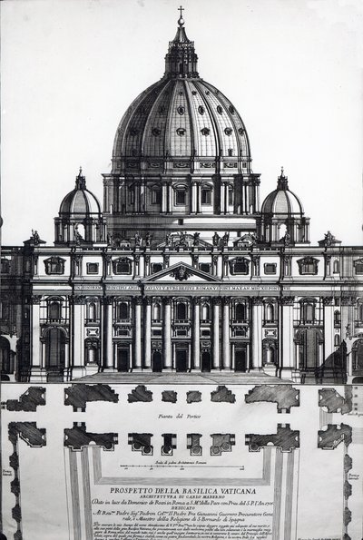 Plan von St. Peter, Rom, graviert von Alessandro Specchi von Italian School
