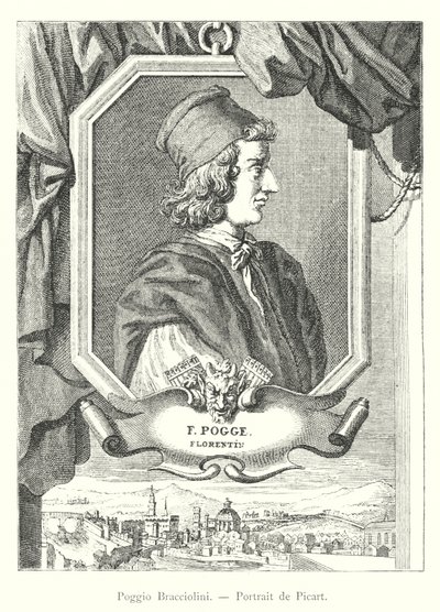 Poggio Bracciolini, Porträt von Picart von Italian School