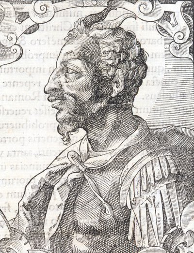 Porträt von Attila aus dem Werk von Bernardino Corio „Elogia Virorum Illustris“, Mailand 16. Jahrhundert. von Italian School