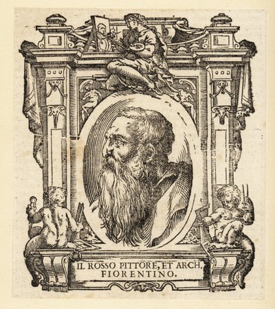 Porträt von Giovanni Battista di Jacopo, bekannt als Rosso Fiorentino oder Il Rosso, italienischer Architekt und Manieristischer Maler in Öl und Fresko der Florentiner Schule von Italian School