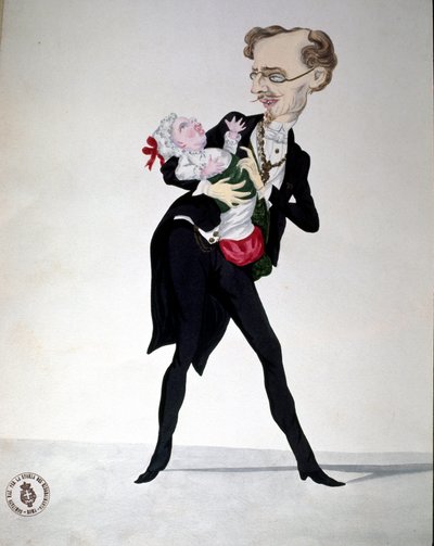 Risorgimento: Karikatur des Finanzministers Bettino Ricasoli (1809-1880) (1865) von Italian School