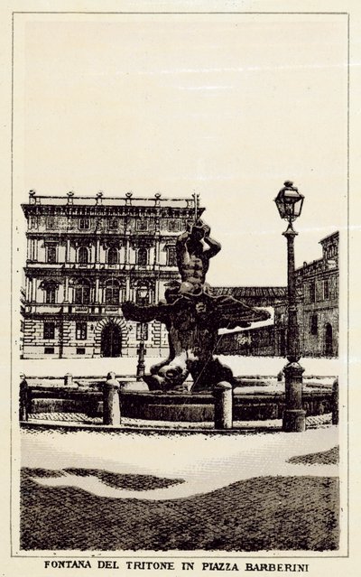 Rom: Triton-Brunnen auf der Piazza Barberini von Italian School