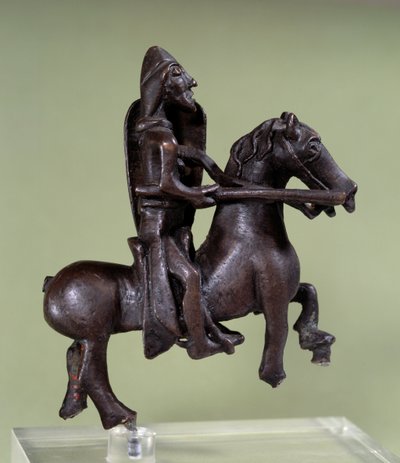 Romanische Kunst: Bronzene Ritterstatuette mit Rüstung von Italian School