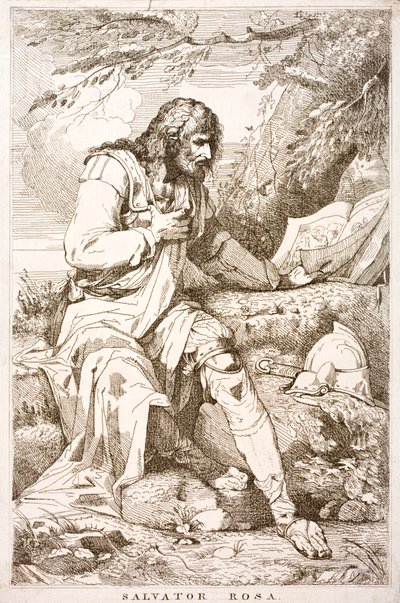 Salvator Rosa, italienischer Barockmaler, Dichter und Druckgrafiker (Stich) von Italian School