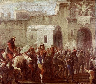 Szene der Bestrafung von Dieben zur Zeit von Masaniello (Detail) von Italian School