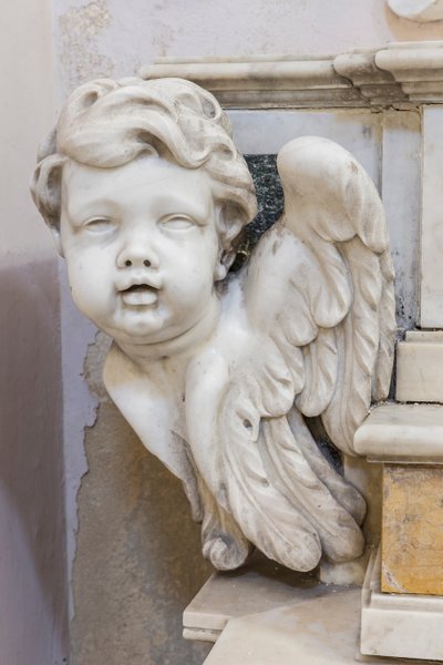 Seitenwand, Seitenaltar, (Detail) von Italian School