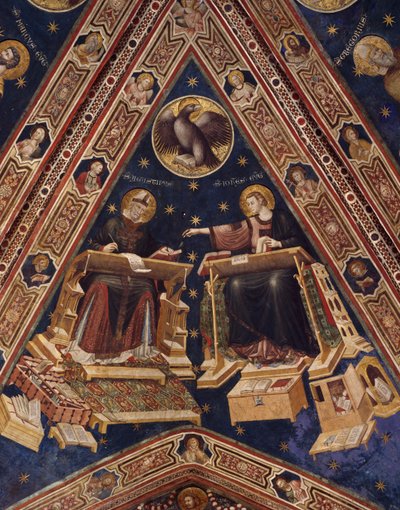 St. Augustinus und St. Johannes der Evangelist von Italian School