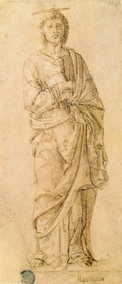 St. Johannes der Evangelist, zugeschrieben entweder Giovanni Bellini (ca. 1430-1516) oder Andrea Mantegna (1430-1516) von Italian School