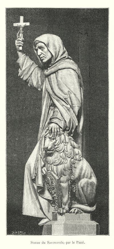 Statue von Savonarola, von Pazzi von Italian School