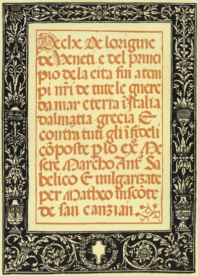 Die Croniche von Marco Antonio Sabellico von Italian School