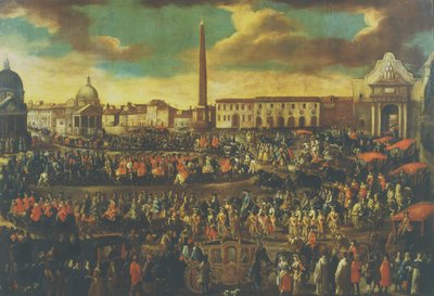 Der Einzug eines Botschafters in Rom, Piazza del Popolo von Italian School