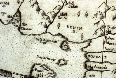 Der Golf von Benin (ehemals Dahomey), Teil des Golfs von Guinea, basierend auf einer Karte von Urbano Monte von Italian School