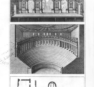 Das Olympische Theater in Vicenza, entworfen von Andrea Palladio (1508-80) von Italian School