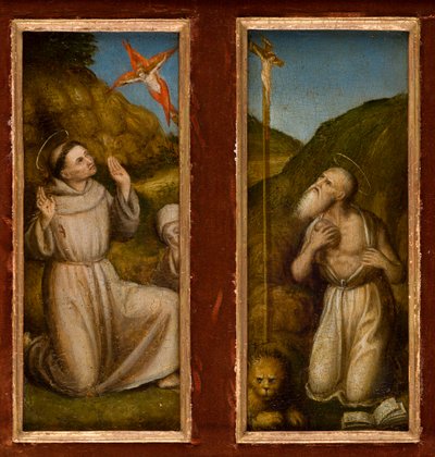 Die Stigmatisation der Heiligen Franziskus und Hieronymus, ca. 1480 von Italian School