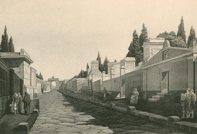 Die Straße der Gräber wie sie war (Gravur) von Italian School