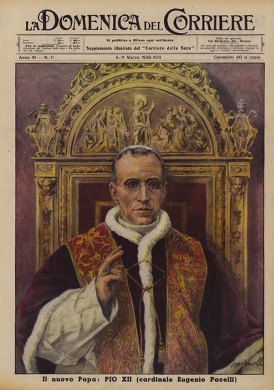 Der neue Papst, Pius XII (Kardinal Eugenio Pacelli) von Italian School