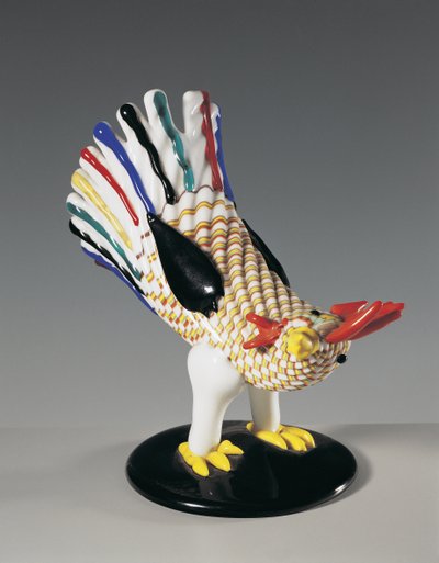 Vase in Form eines Hahns, Murano, Venedig, Venetien, Italien von Italian School