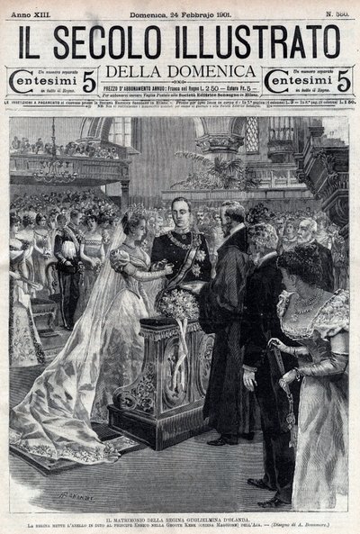 Hochzeit von Königin Wilhelmina der Niederlande und Herzog Henri von Mecklenburg 1901 - Titelblatt von 