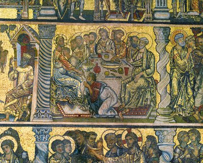 Das letzte Abendmahl und die Fußwaschung von Italian school