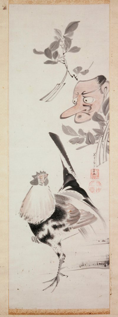 Hahn und Tengu-Maske, ca. 1775 von Ito Jakuchu