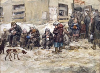 Hungerjahre in Petrograd. Ein "Gemeinschaftsspeisesaal" von Ivan Alexeyevich Vladimirov (1869-1947) von Ivan Alexeyevich Vladimirov