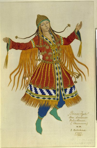 Eine schamanische Tänzerin der Polowzer von Ivan Yakovlevich Bilibin