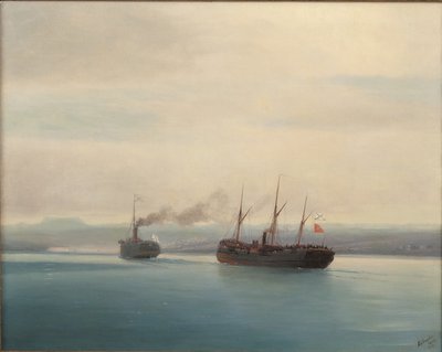 Eroberung des türkischen Truppenschiffs Mersina durch den Dampfer Russland am 13. Dezember 1877, 1877 von Ivan Konstantinovich Aivazovsky
