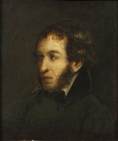 Letztes Lebensporträt des Dichters Alexander Sergejewitsch Puschkin 1799-1837, 1837 von Ivan Loginovich Linev