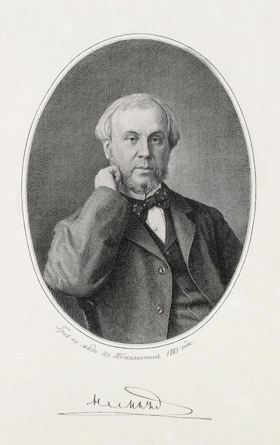 Porträt von Nikolay Alexeyevich Milyutin 1818-1872, 1883 von Ivan Petrovich Pozhalostin
