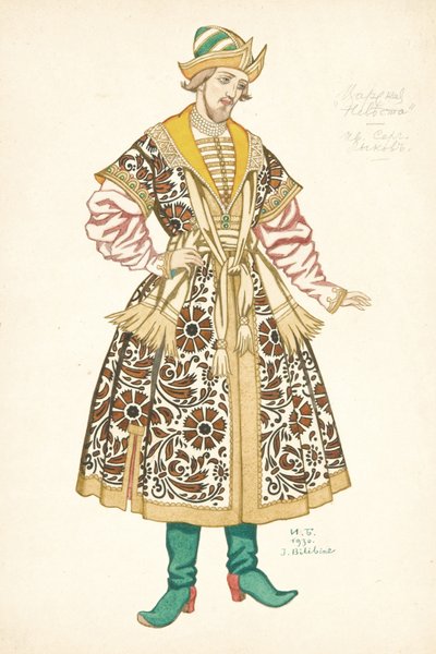 Kostümentwurf für die Oper Die Braut des Zaren von N. Rimski-Korsakow, 1930 von Ivan Yakovlevich Bilibin