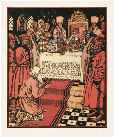 Illustration zu Die Geschichte vom Fischer und dem Fisch, 1933 von Ivan Yakovlevich Bilibin