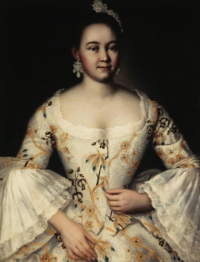 Porträt von Stepanida Yakovleva 1738-1781, nach 1757 von Ivan Yakovlevich Vishnyakov