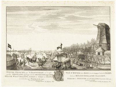 Eisvergnügen auf einem überfluteten Stück Land in Den Haag von Iven Besoet (attributed to)