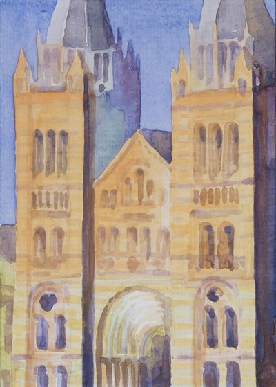 Haupteingang des Naturhistorischen Museums, London, Sonnenuntergang, 1994 von Izabella Godlewska de Aranda