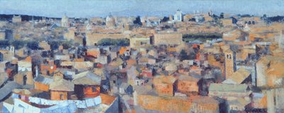 Rom, Blick von der Spanischen Akademie auf den Gianicolo, 1968 von Izabella Godlewska de Aranda