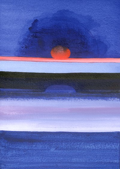 Meereslandschaft, Sonnenuntergang, Helsinki, 1991 von Izabella Godlewska de Aranda