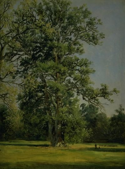 Eine Eiche. Blick auf den Garten in Wörlitz bei Dessau von Johan Christian Dahl