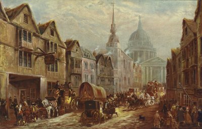Eingang zum La Belle Sauvage Inn Yard, Ludgate Hill, London von J.C. Maggs