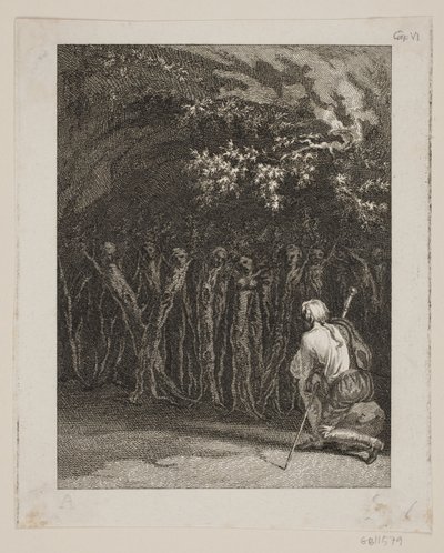Holzmänner im Gebet am Tag des unbegreiflichen Gottes von J.F. Clemens