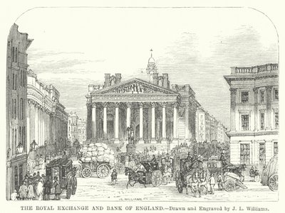 Die Royal Exchange und die Bank of England von J.L. (after) Williams