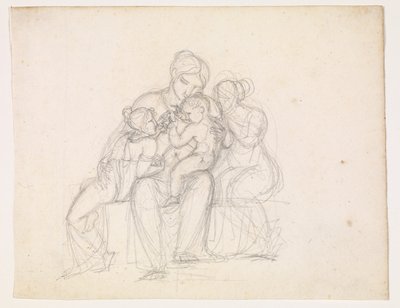 Figurengruppe. Frau und 3 Kinder von J.L. Lund