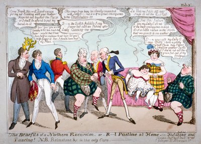 Die Vorteile eines nördlichen Ausflugs, oder R-l Zeitvertreib zu Hause, d.h. Fiedeln und Tanzen!, um 1822 von JL Marks