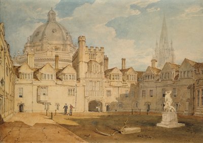 Ein Blick von innen auf den Brazen Nose College Hof, Oxford, 1803-1804 von Joseph Mallord William Turner