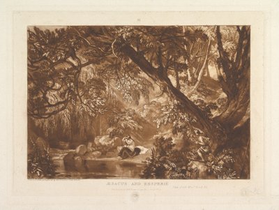 Aesacus und Hesperie, siehe Ovid Metamorphosen, Buch XI Liber Studiorum, Teil X..., 1. Januar 1819 von Joseph Mallord William Turner