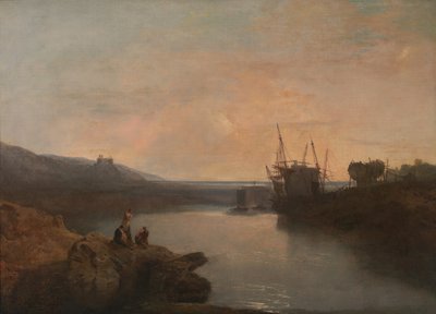 Harlech Castle, von Tygwyn Ferry, Sommerabenddämmerung, 1799 von Joseph Mallord William Turner